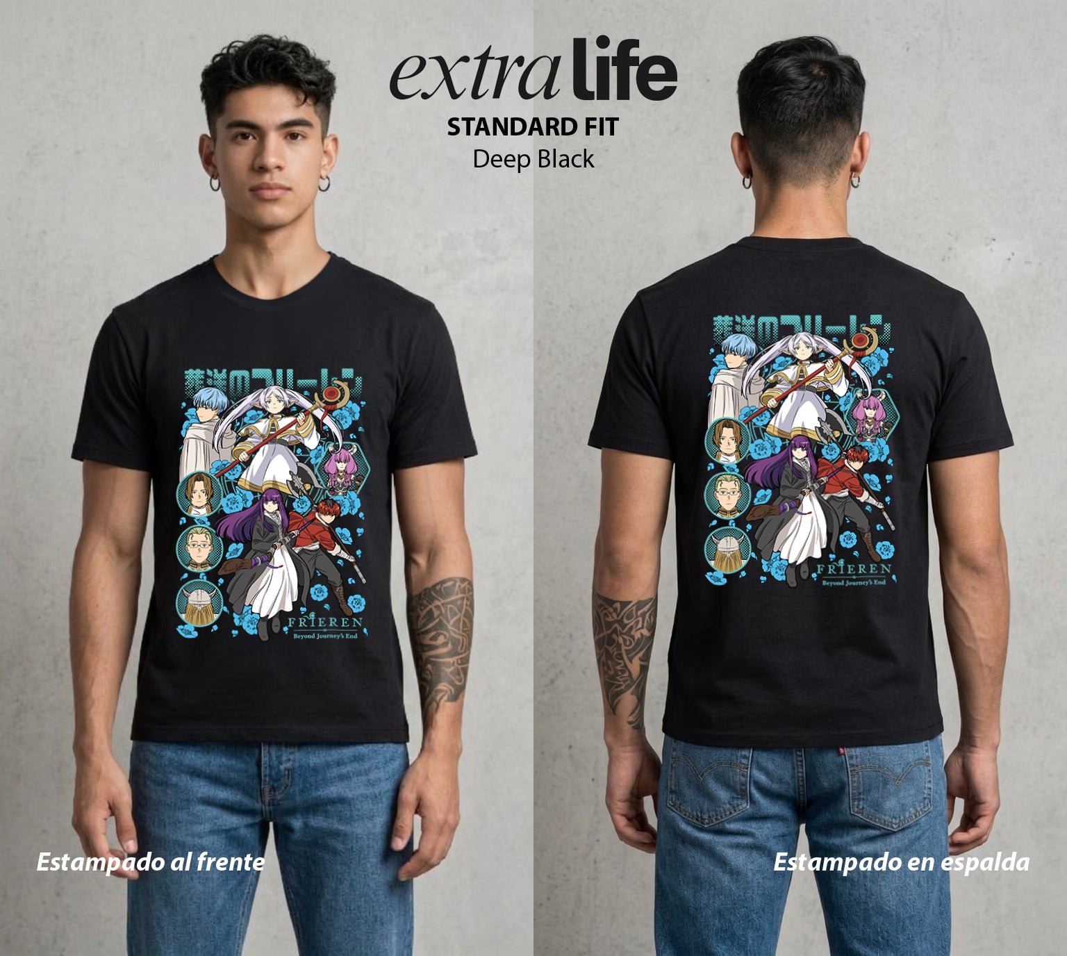 El Viaje sin Fin | El Viaje del Elfo #04078 - Playera Standard Fit | Deep Black - Foto en modelo