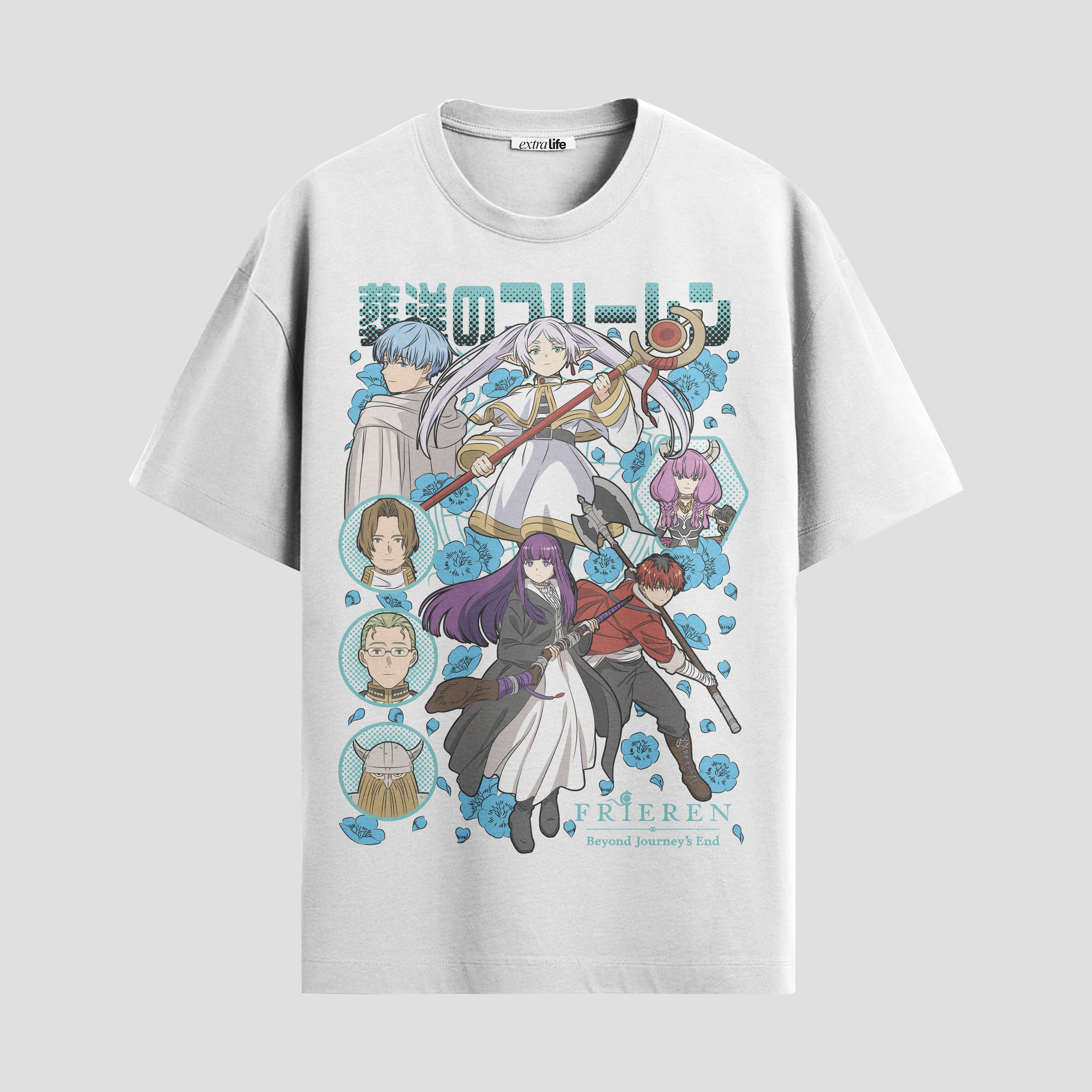 Playera urbana de anime y gaming ExtraLife MX, corte Standard Fit unisex ligero y transpirable en color Deep Black y Pure White, ropa de uso diario para gym y casual.