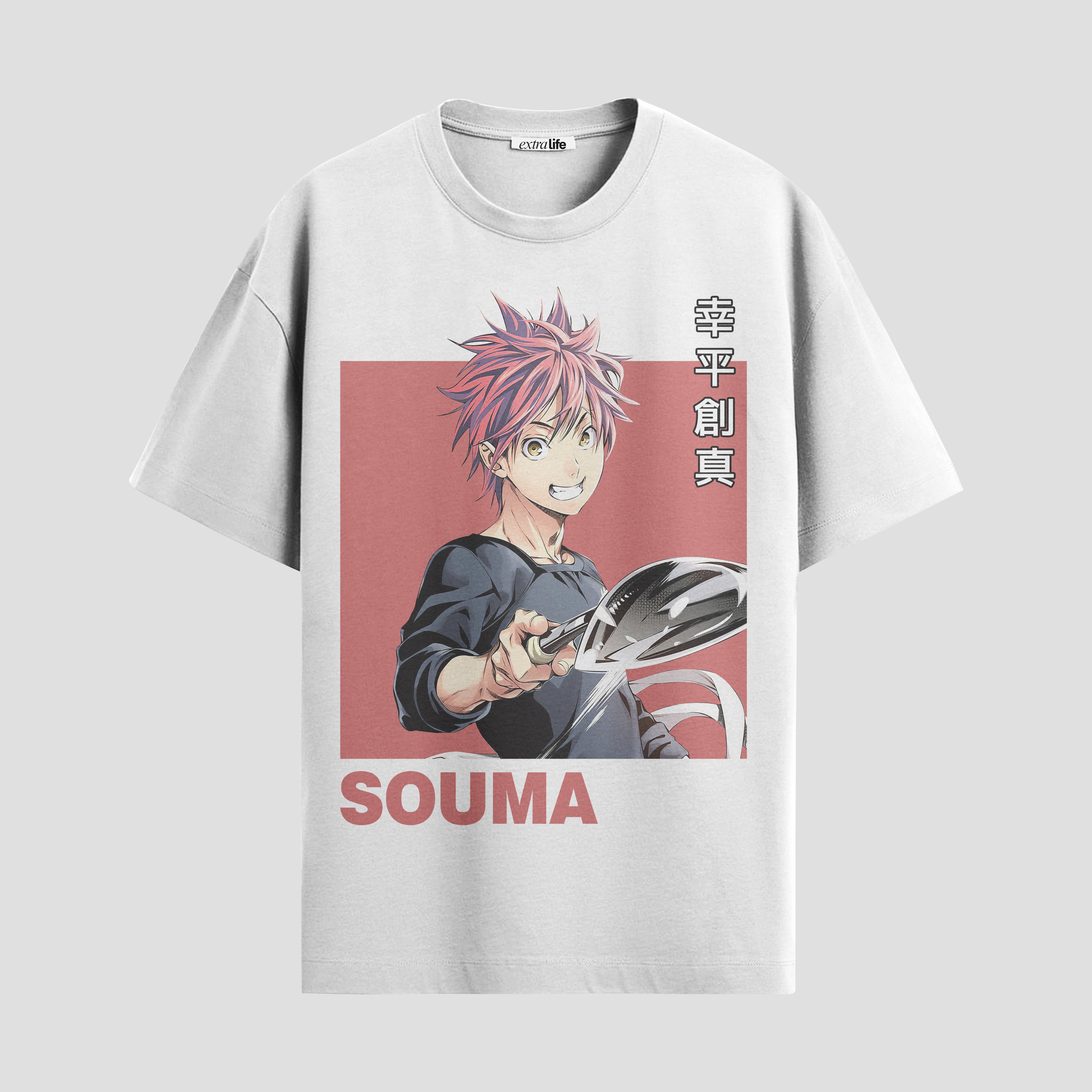 Playera urbana de anime y gaming ExtraLife MX, corte Standard Fit unisex ligero y transpirable en color Deep Black y Pure White, ropa de uso diario para gym y casual.