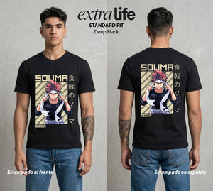 La Batalla de los Sabores | El Sabor del Duelo #04084 - Playera Standard Fit | Deep Black - Foto en modelo