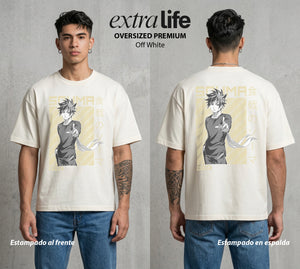 La Batalla de los Sabores | El Cocinero del Bien #04085 - Playera Oversized Premium | Off White - Foto en modelo