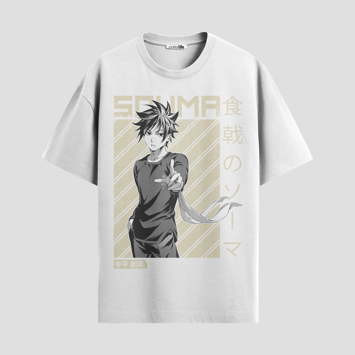 Playera urbana de anime y gaming ExtraLife MX, corte Classic Premium unisex ligero y transpirable en color Deep Black y Pure White, ropa de uso diario para gym y casual.
