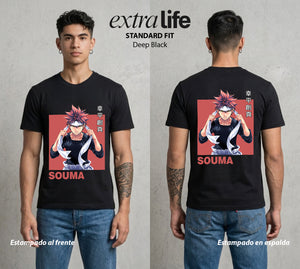 La Batalla de los Sabores | El Sabor del Duelo #04088 - Playera Standard Fit | Deep Black - Foto en modelo