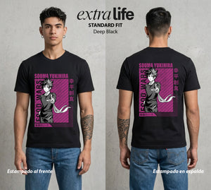La Batalla de los Sabores | El Sabor del Duelo #04090 - Playera Standard Fit | Deep Black - Foto en modelo