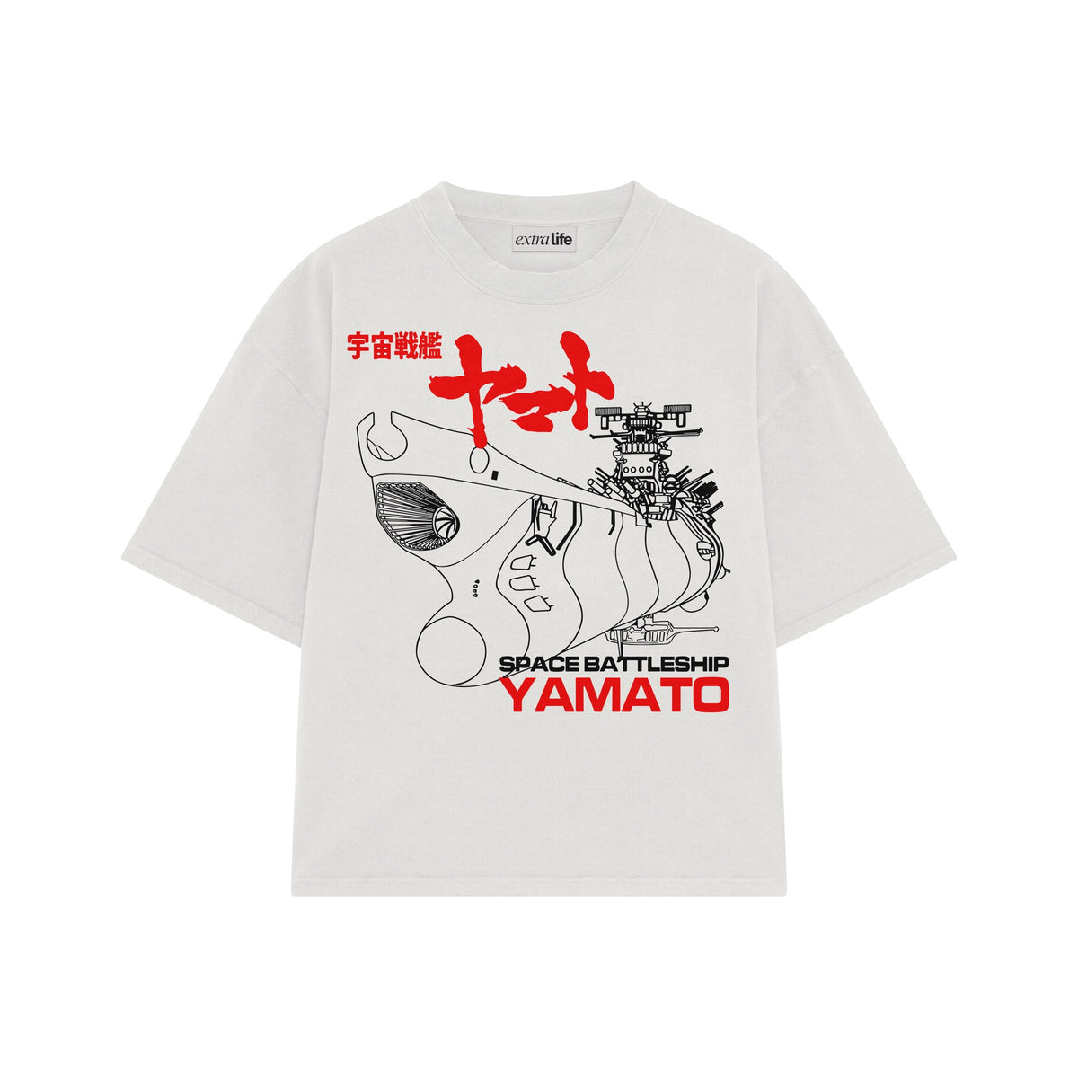Playera streetwear premium de anime y gaming ExtraLife MX, corte oversized drop shoulder ligero y fresco en color Deep Black y Off-White, moda urbana mexicana de culto.