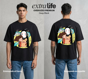 El Estudio del Viento | El Baño del Espiritu #04101 - Playera Oversized Premium | Deep Black - Foto en modelo