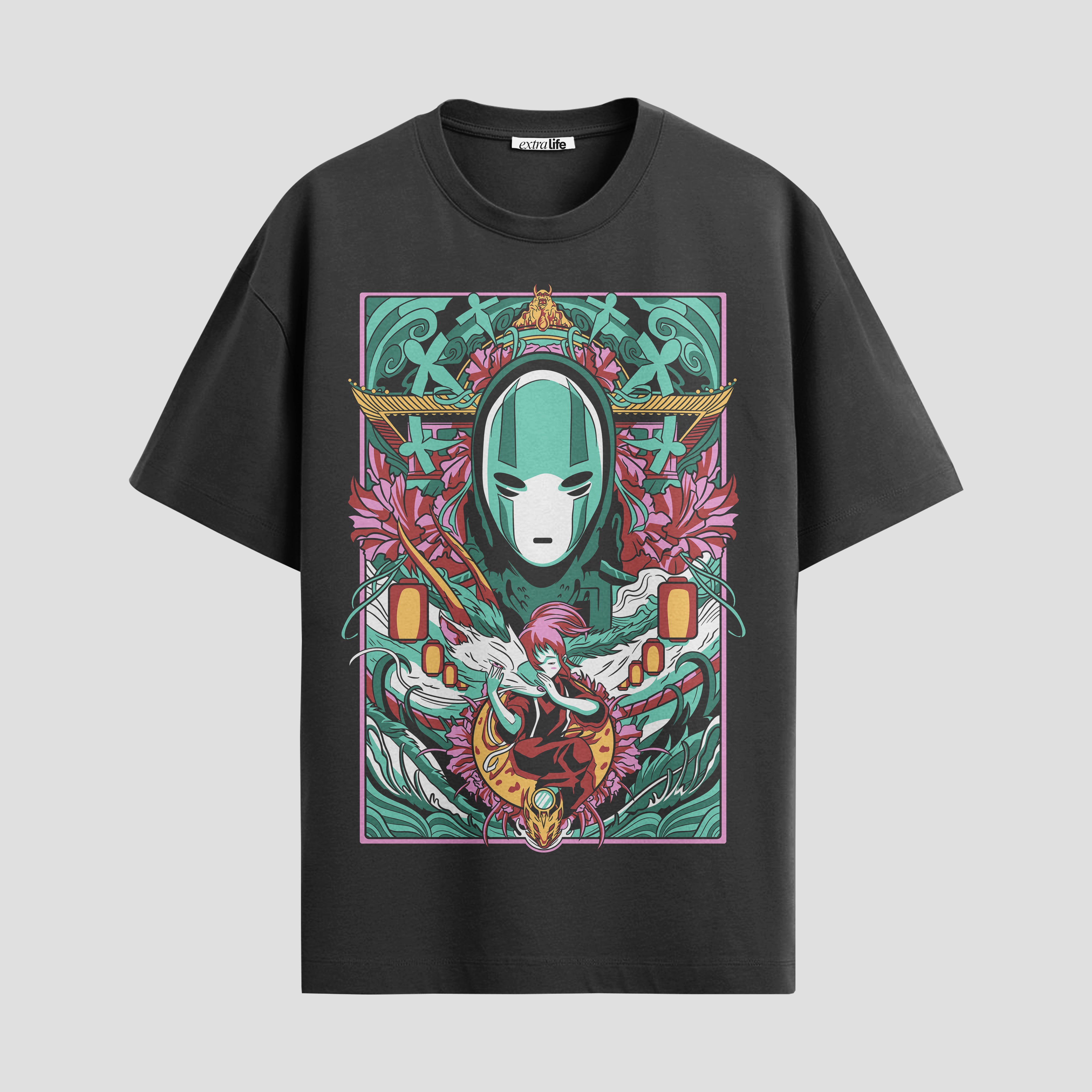 Playera urbana de anime y gaming ExtraLife MX, corte Standard Fit unisex ligero y transpirable en color Deep Black y Pure White, ropa de uso diario para gym y casual.