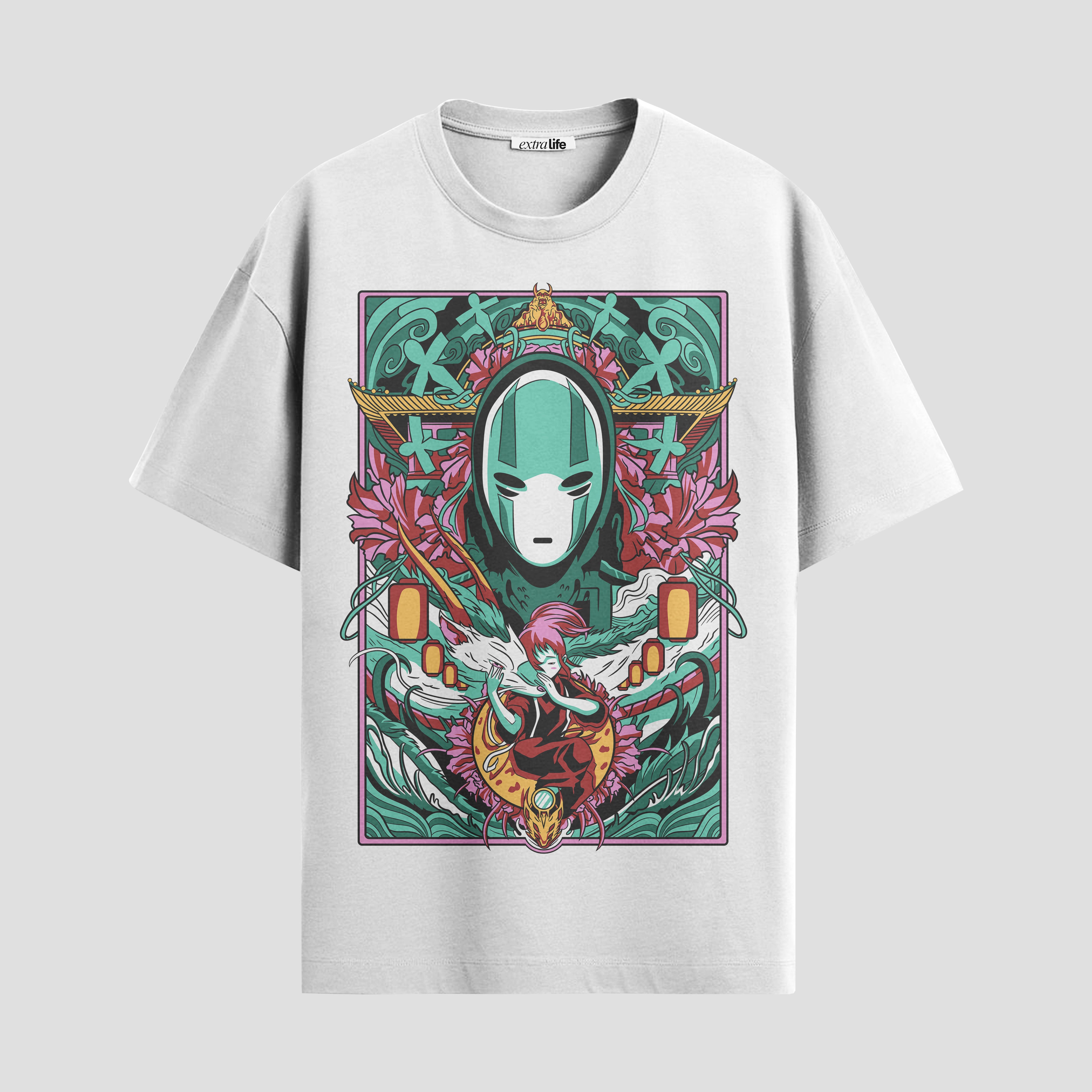 Playera urbana de anime y gaming ExtraLife MX, corte Standard Fit unisex ligero y transpirable en color Deep Black y Pure White, ropa de uso diario para gym y casual.
