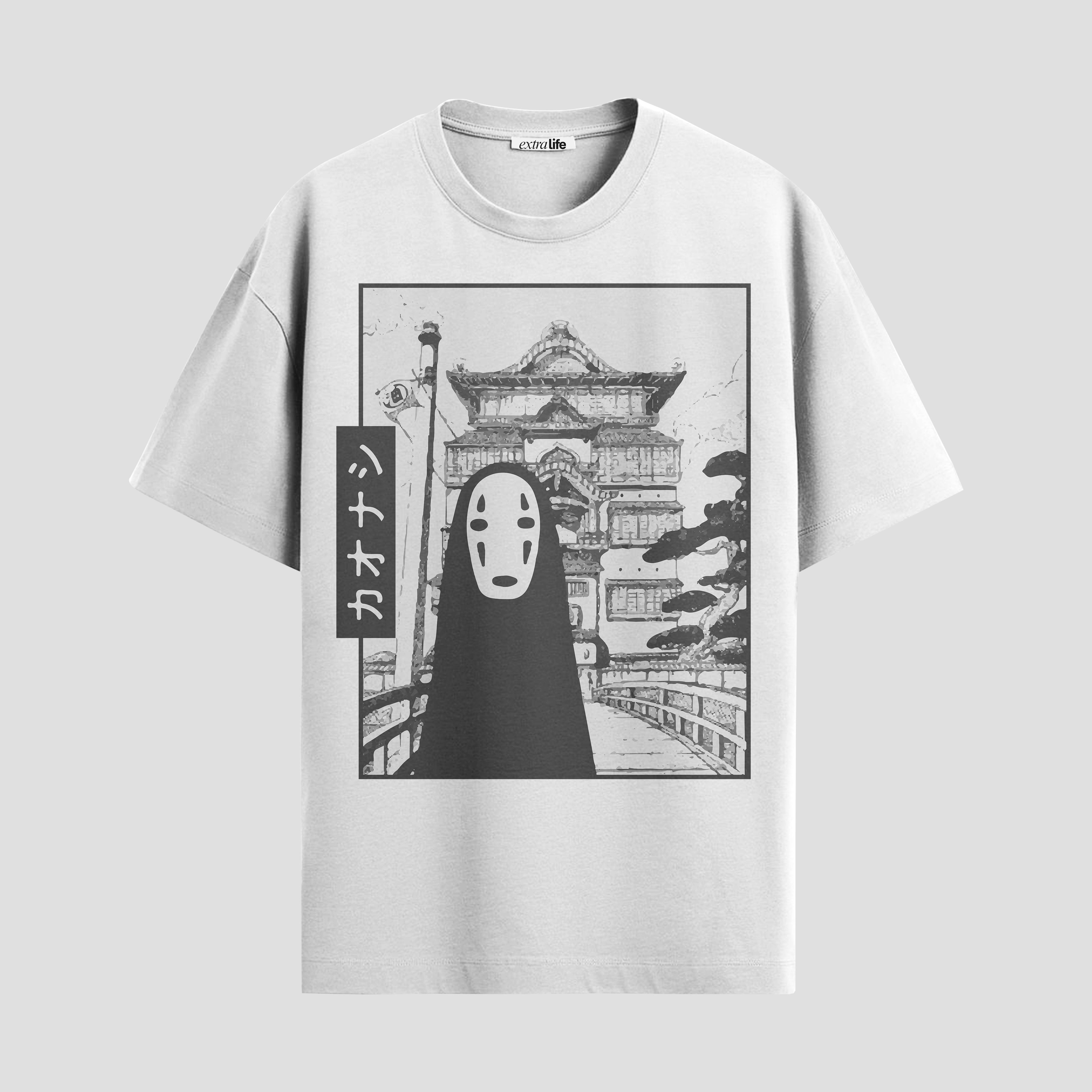 Playera urbana de anime y gaming ExtraLife MX, corte Standard Fit unisex ligero y transpirable en color Deep Black y Pure White, ropa de uso diario para gym y casual.