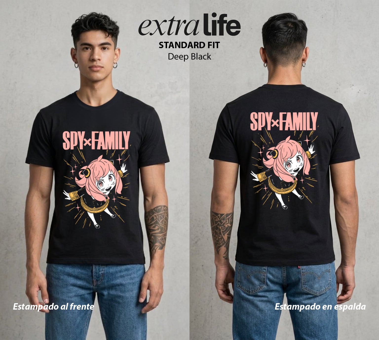 Familia de Operativos | La Agente Telepática #04116 - Playera Standard Fit | Deep Black - Foto en modelo
