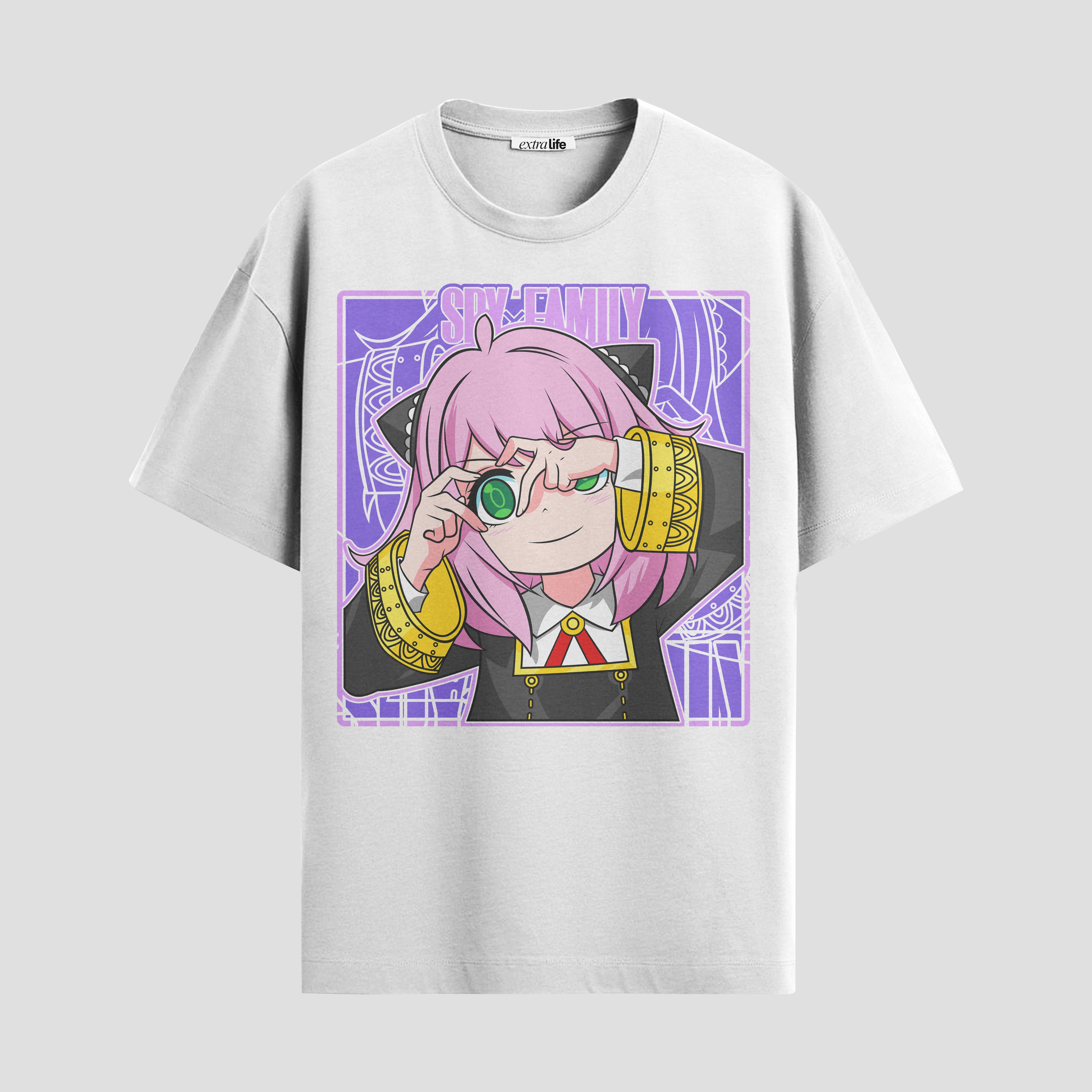 Playera urbana de anime y gaming ExtraLife MX, corte Standard Fit unisex ligero y transpirable en color Deep Black y Pure White, ropa de uso diario para gym y casual.