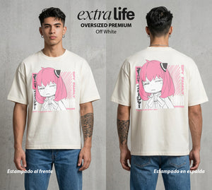 Familia de Operativos | El Secreto del Agente #04122 - Playera Oversized Premium | Off White - Foto en modelo