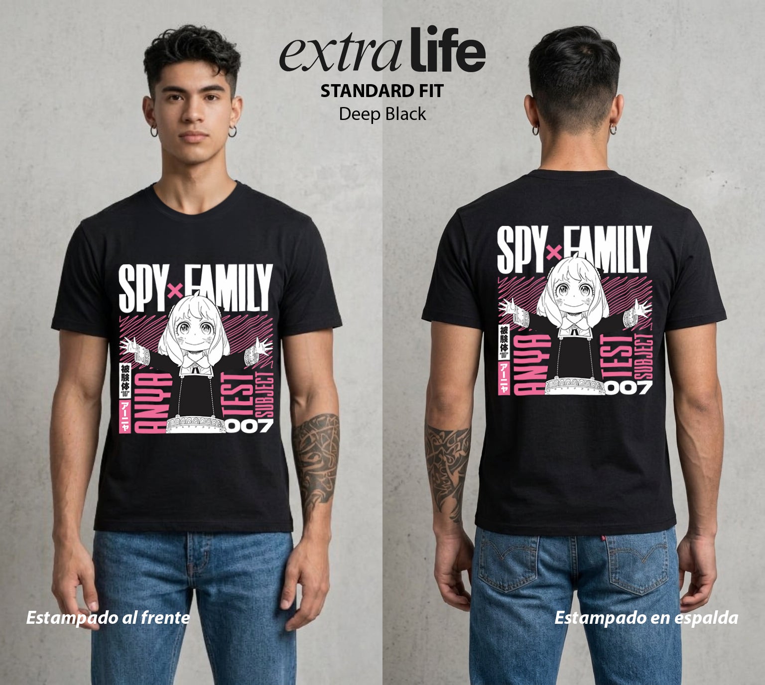 Familia de Operativos | La Agente Telepática #04130 - Playera Standard Fit | Deep Black - Foto en modelo