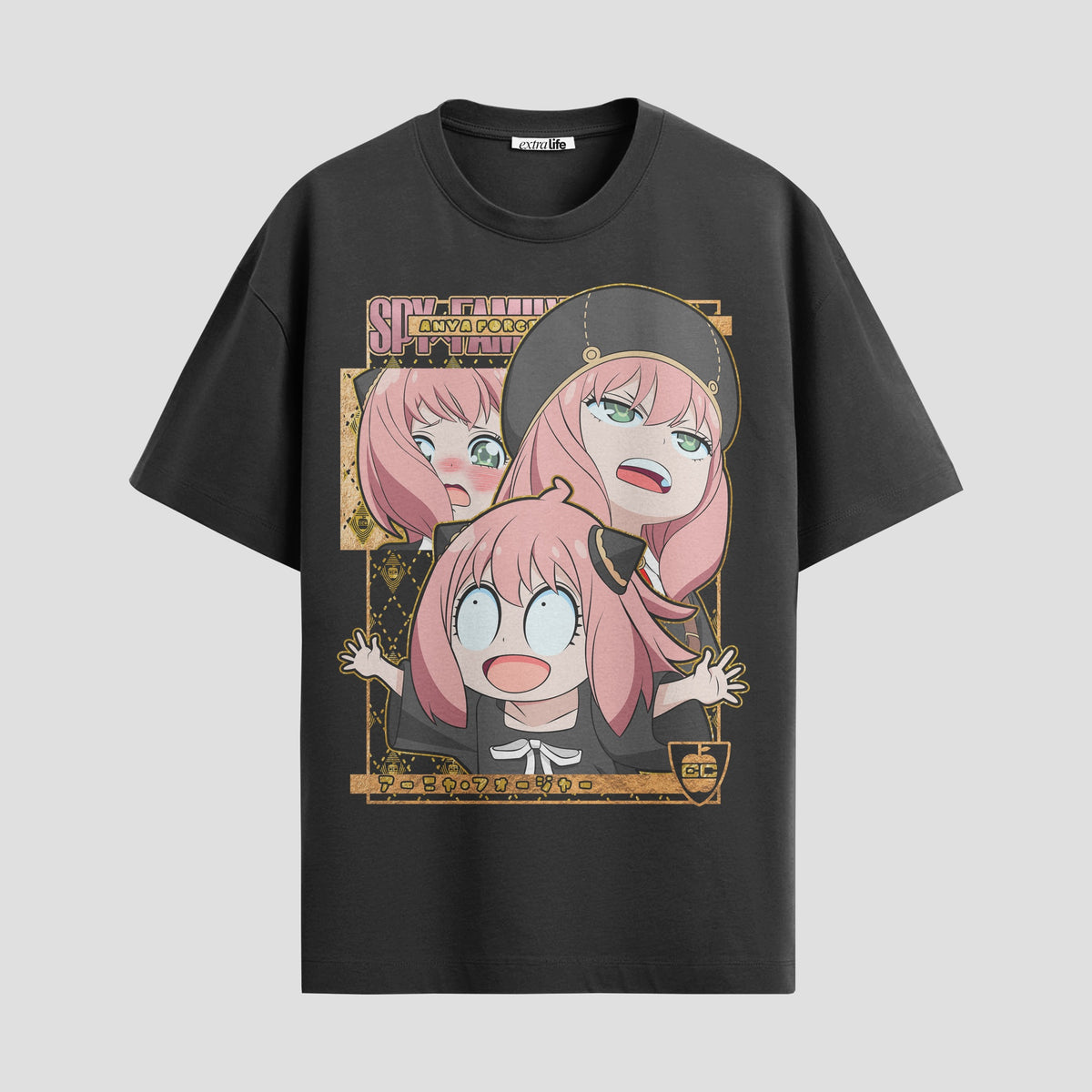 Playera urbana de anime y gaming ExtraLife MX, corte Classic Premium unisex ligero y transpirable en color Deep Black y Pure White, ropa de uso diario para gym y casual.