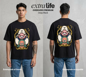 Familia de Operativos | La Mente que Todo Lee #04135 - Playera Oversized Premium | Deep Black - Foto en modelo