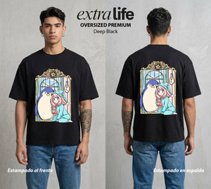 Familia de Operativos | La Agente Telepática #04139 - Playera Oversized Premium | Deep Black - Foto en modelo