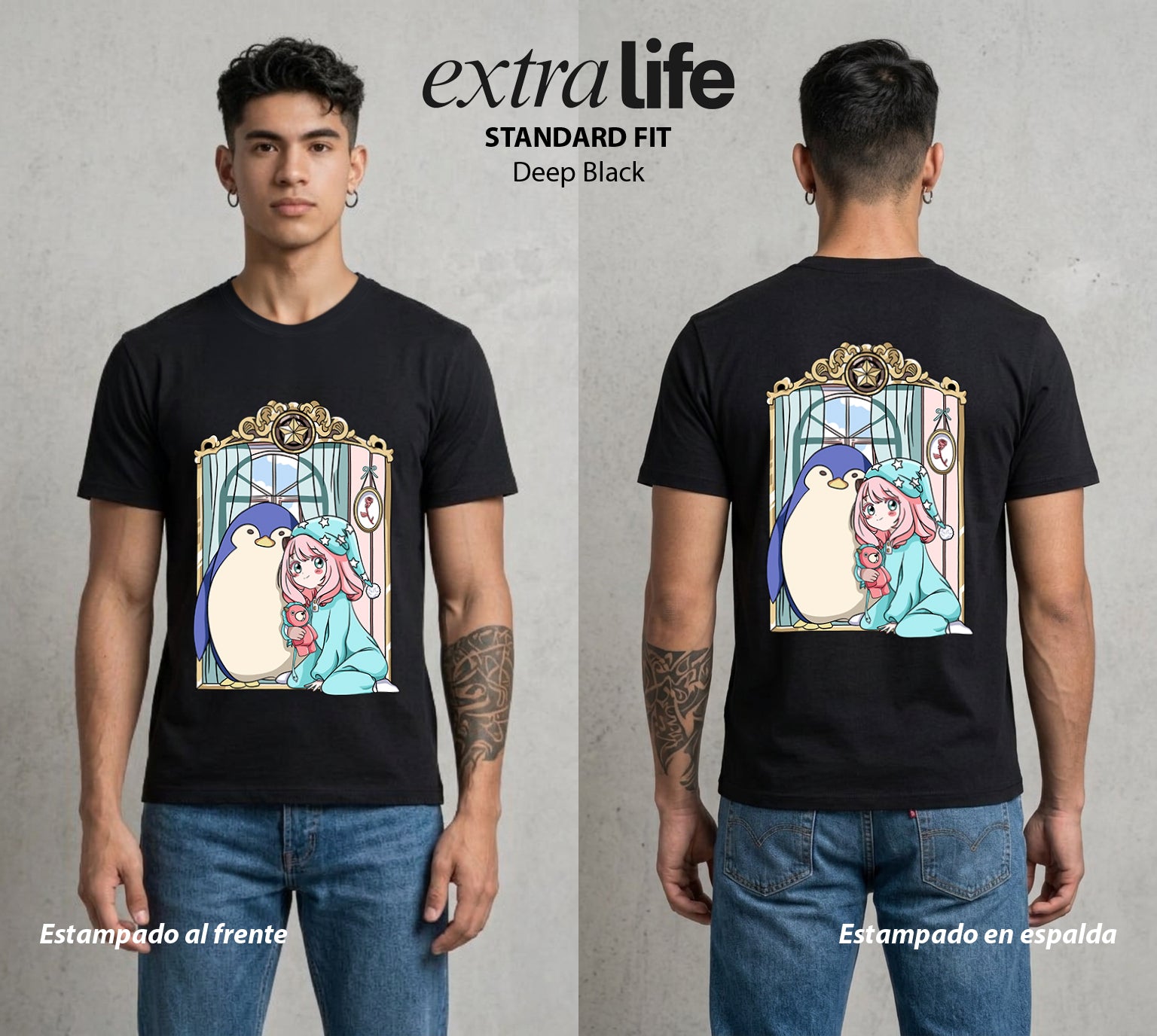Familia de Operativos | La Agente Telepática #04139 - Playera Standard Fit | Deep Black - Foto en modelo