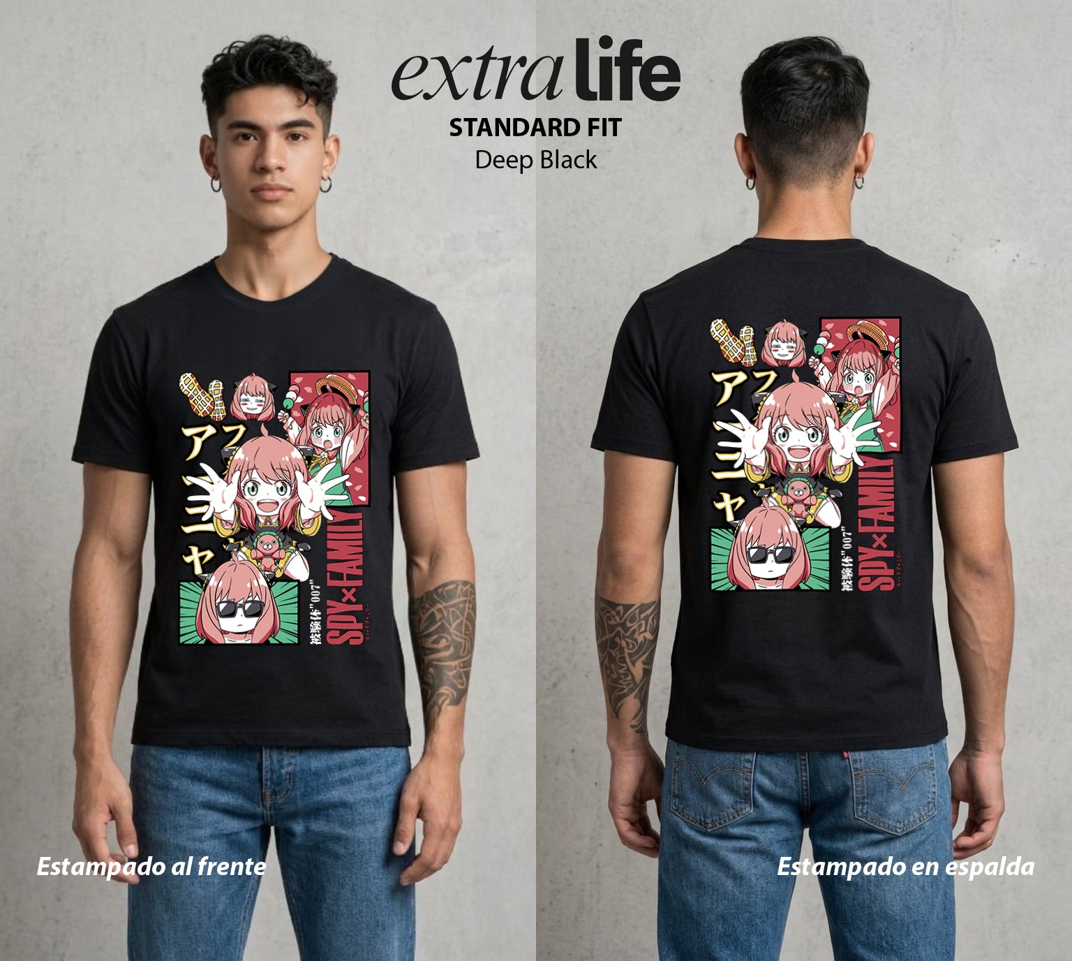 Familia de Operativos | La Espia del Jardin #04140 - Playera Standard Fit | Deep Black - Foto en modelo