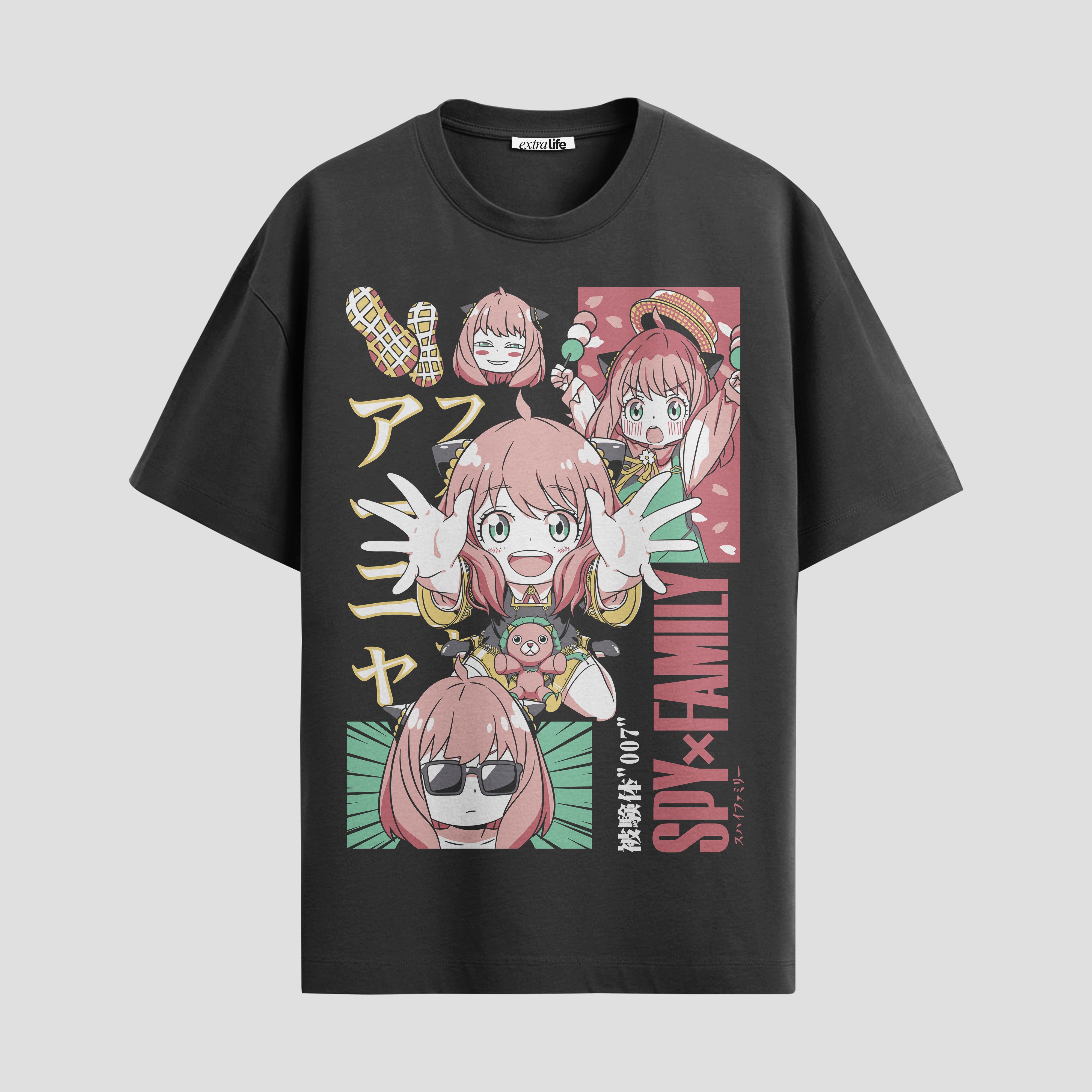 Playera urbana de anime y gaming ExtraLife MX, corte Standard Fit unisex ligero y transpirable en color Deep Black y Pure White, ropa de uso diario para gym y casual.