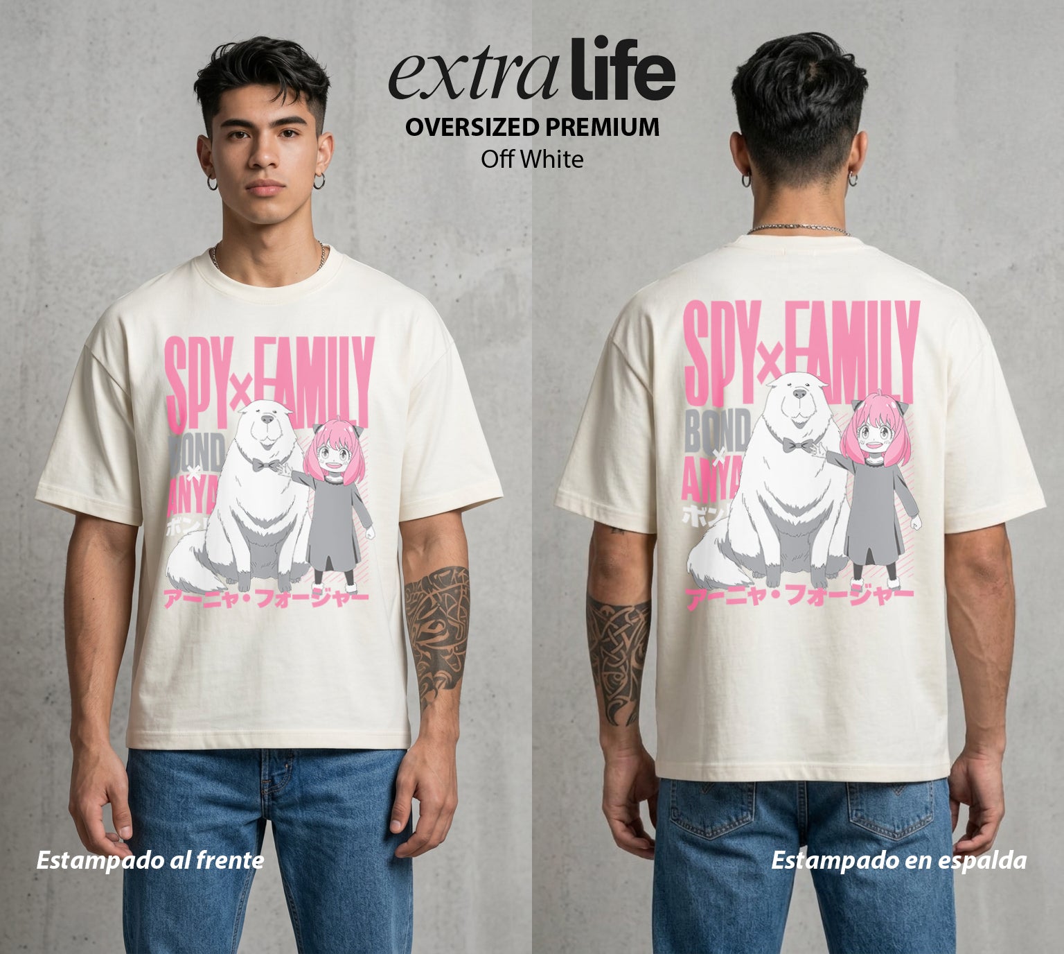 Familia de Operativos | La Agente Telepática #04141 - Playera Oversized Premium | Off White - Foto en modelo