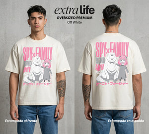 Familia de Operativos | La Agente Telepática #04141 - Playera Oversized Premium | Off White - Foto en modelo