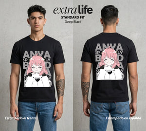 Familia de Operativos | Waku Waku del Bien #04143 - Playera Standard Fit | Deep Black - Foto en modelo