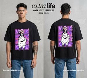 Familia de Operativos | La Mente que Todo Lee #04144 - Playera Oversized Premium | Deep Black - Foto en modelo