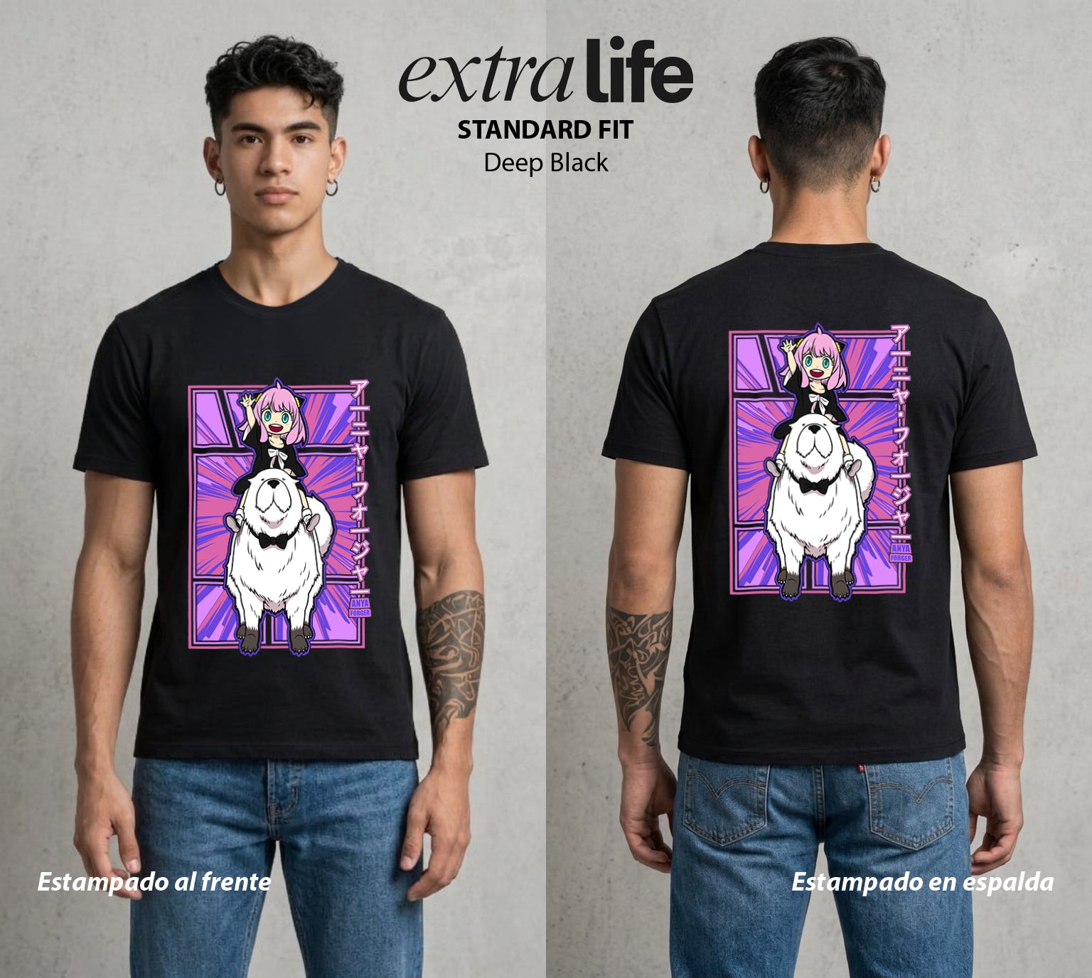 Familia de Operativos | La Mente que Todo Lee #04144 - Playera Standard Fit | Deep Black - Foto en modelo