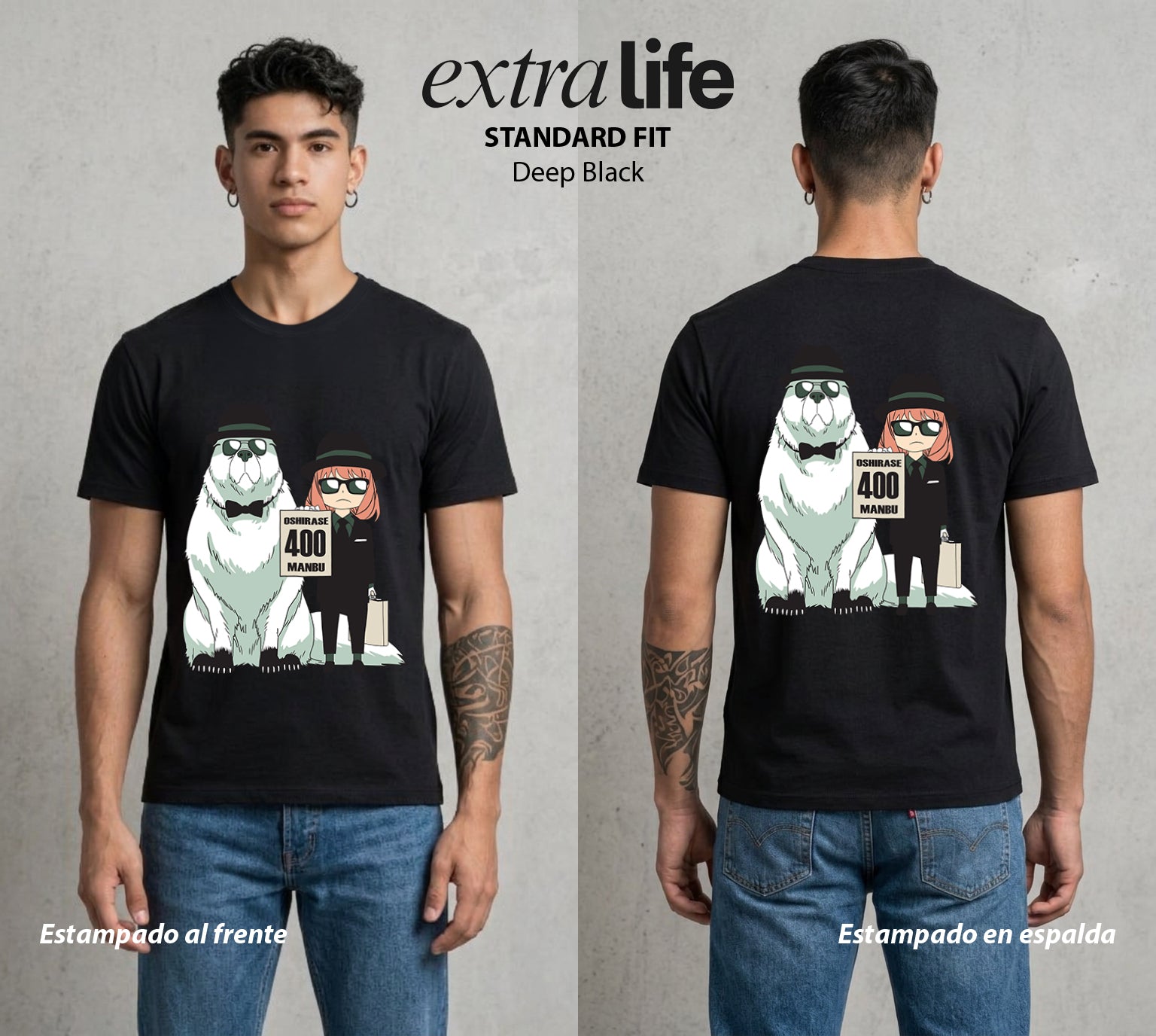 Familia de Operativos | La Hija Secreta #04145 - Playera Standard Fit | Deep Black - Foto en modelo