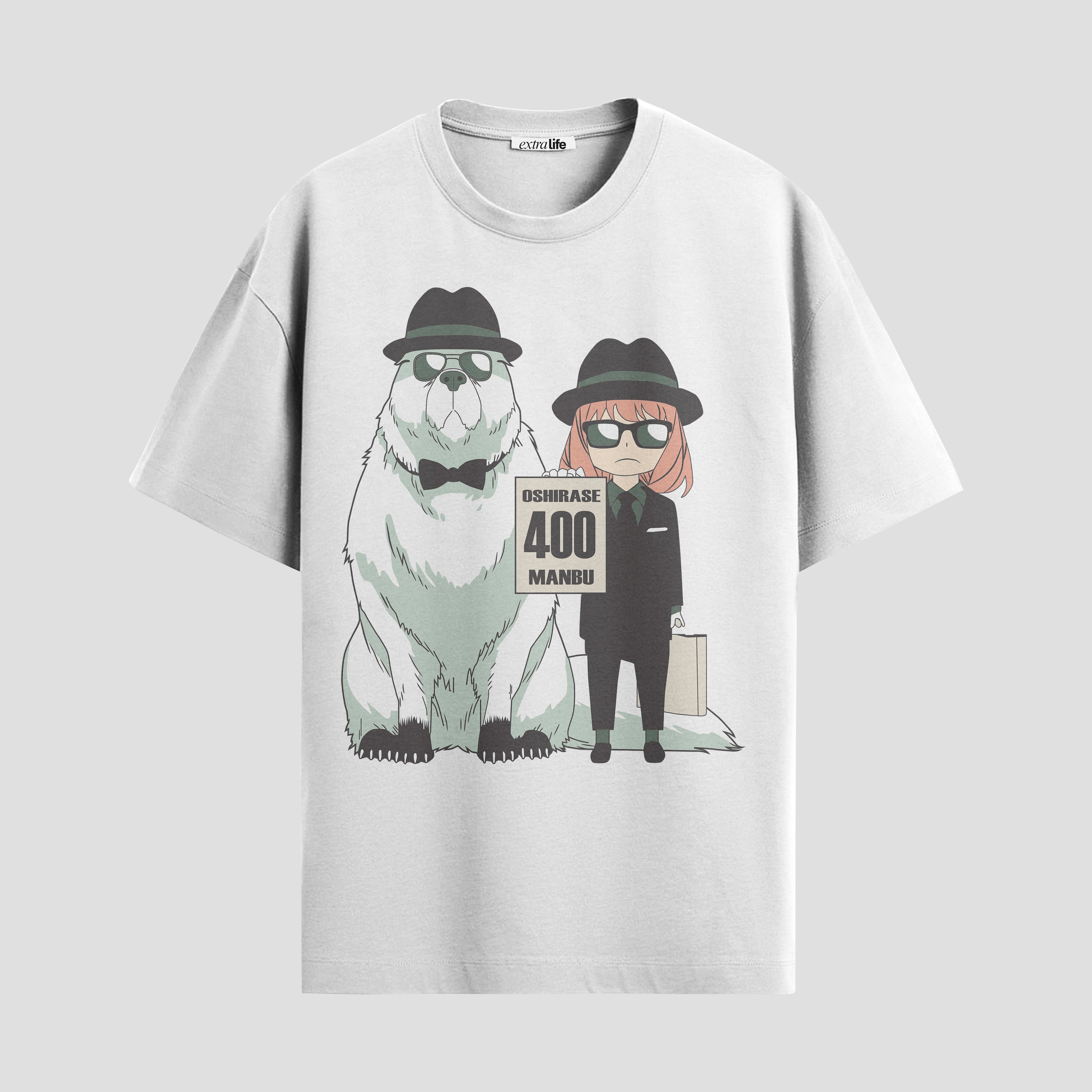 Playera urbana de anime y gaming ExtraLife MX, corte Standard Fit unisex ligero y transpirable en color Deep Black y Pure White, ropa de uso diario para gym y casual.