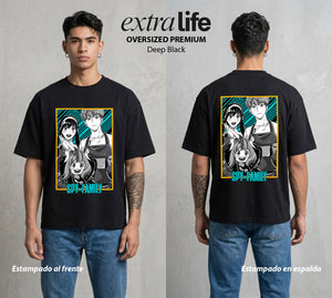 Familia de Operativos | El Padre Espia #04149 - Playera Oversized Premium | Deep Black - Foto en modelo