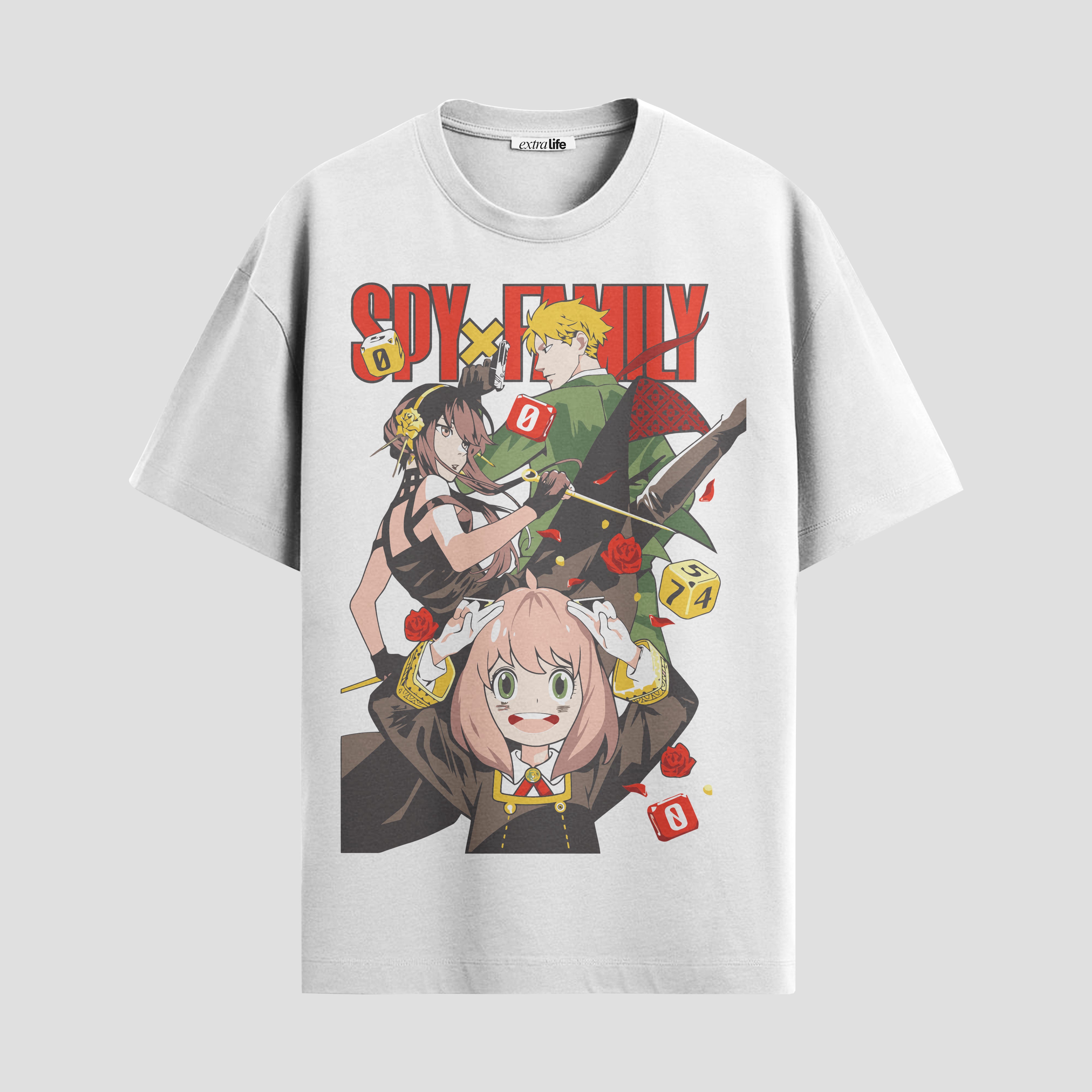 Playera urbana de anime y gaming ExtraLife MX, corte Standard Fit unisex ligero y transpirable en color Deep Black y Pure White, ropa de uso diario para gym y casual.