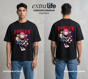Familia de Operativos | Los del Operativo #04159 - Playera Oversized Premium | Deep Black - Foto en modelo