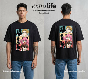 Familia de Operativos | La Familia del Secreto #04162 - Playera Oversized Premium | Deep Black - Foto en modelo