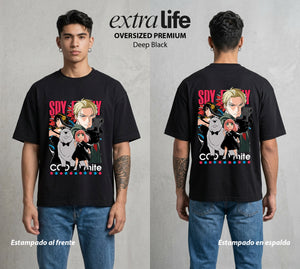 Familia de Operativos | Codigo Blanco del Bien #04164 - Playera Oversized Premium | Deep Black - Foto en modelo