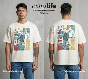Familia de Operativos | La Mision de la Familia #04174 - Playera Oversized Premium | Off White - Foto en modelo