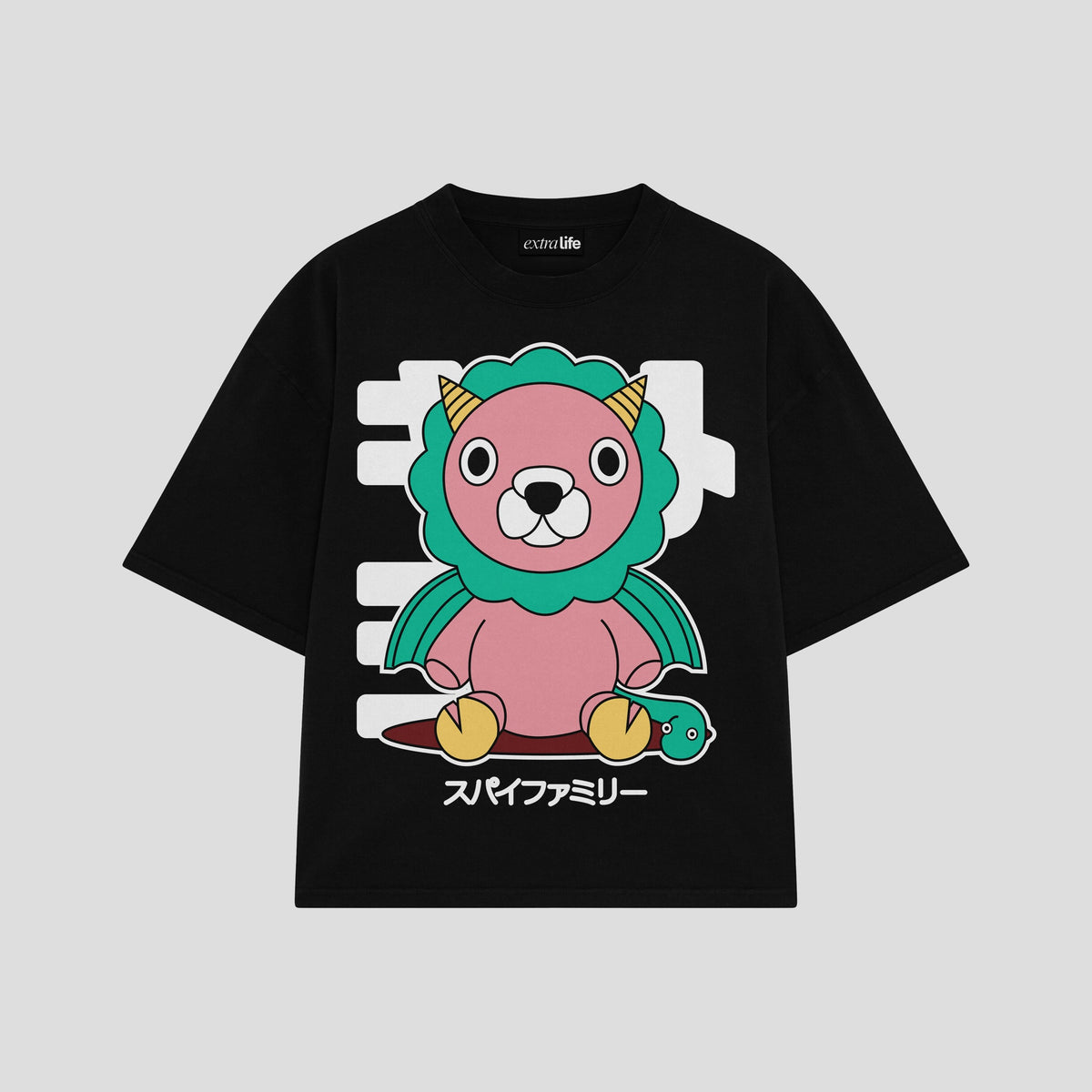 Playera streetwear premium de anime y gaming ExtraLife MX, corte oversized drop shoulder ligero y fresco en color Deep Black y Off-White, moda urbana mexicana de culto.