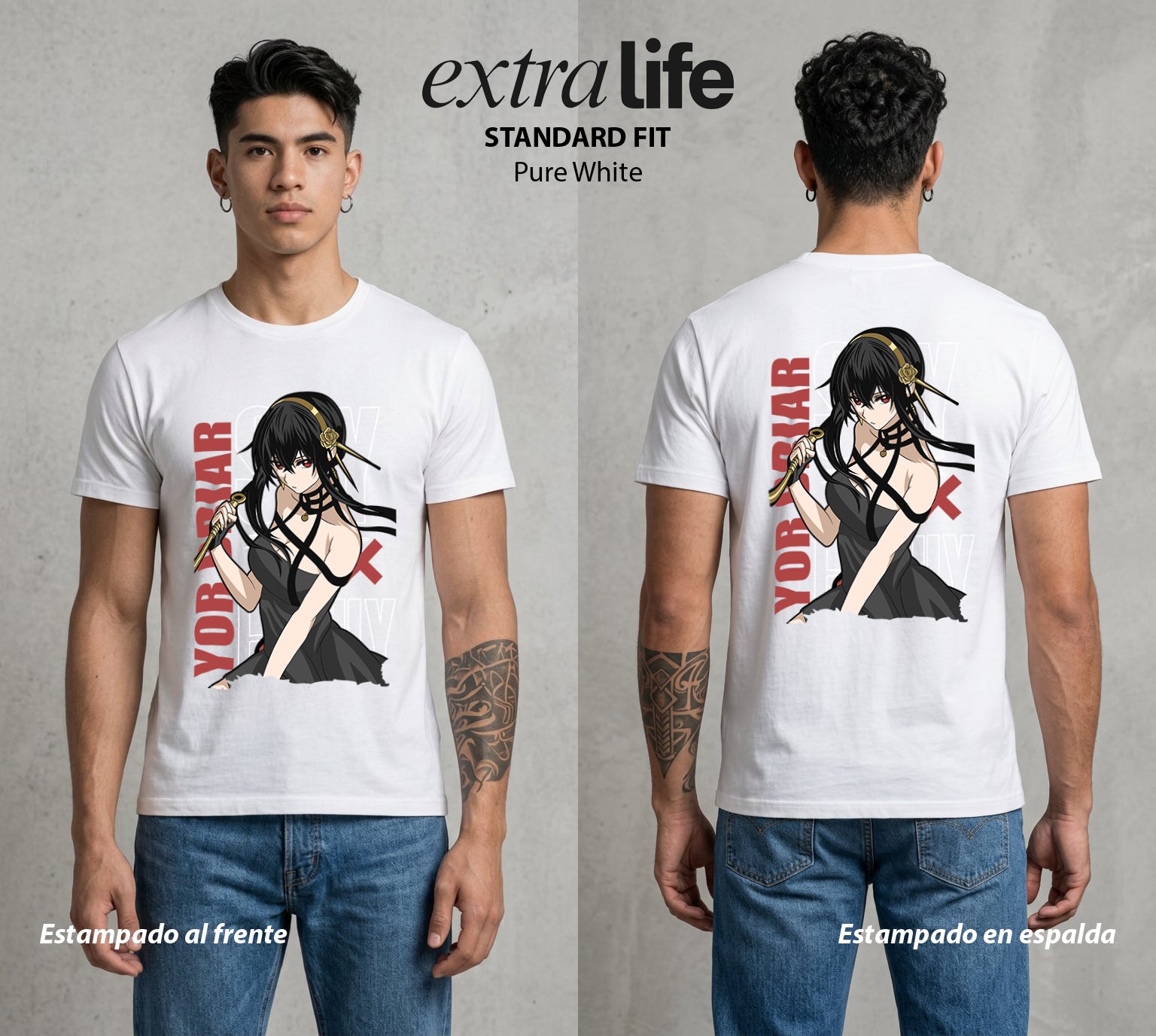Familia de Operativos | La Asesina con Corazon #04178 - Playera Standard Fit | Pure White - Foto en modelo