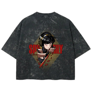 Playera streetwear premium de anime y gaming ExtraLife MX, corte boxy deluxe mineral wash heavyweight en color Acid Wash, moda urbana mexicana de culto.