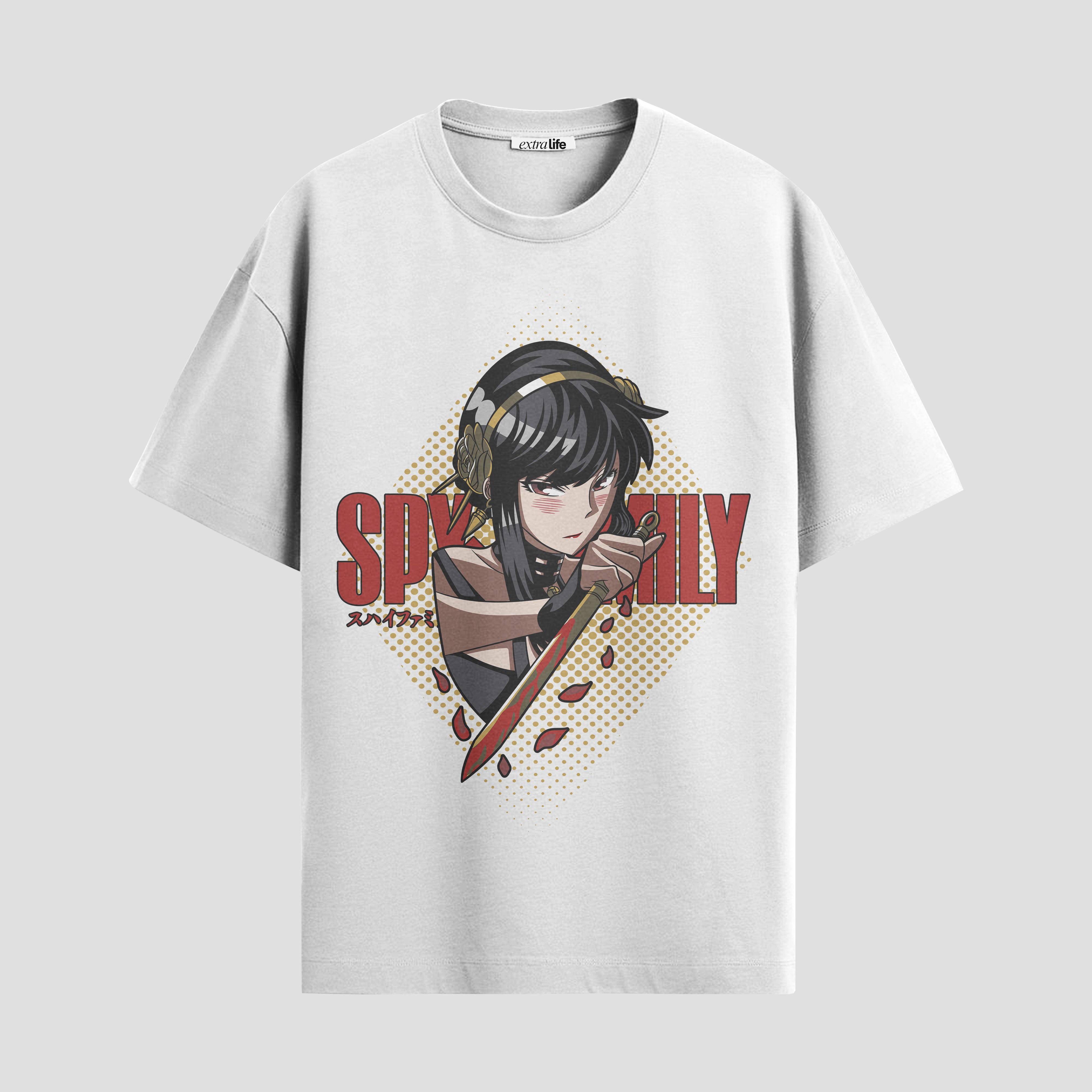 Playera urbana de anime y gaming ExtraLife MX, corte Standard Fit unisex ligero y transpirable en color Deep Black y Pure White, ropa de uso diario para gym y casual.