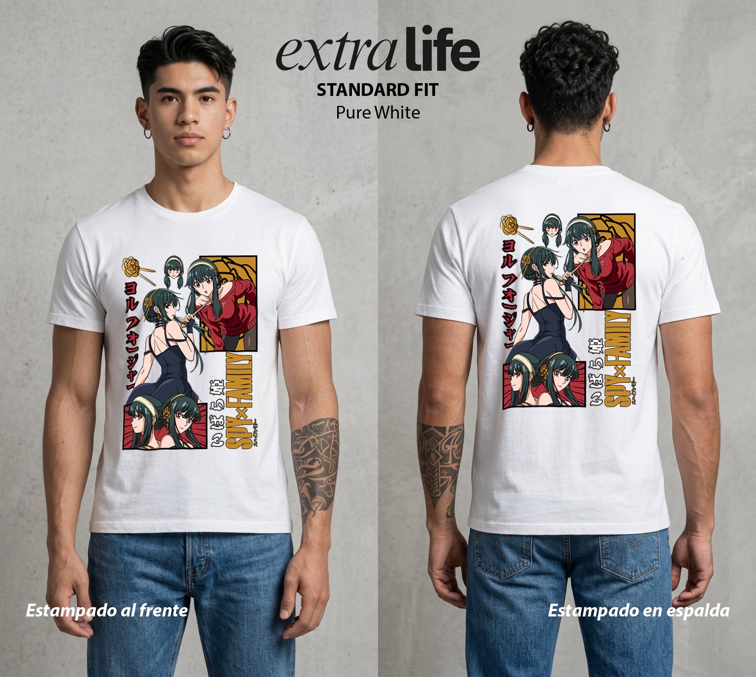 Familia de Operativos | La Asesina con Corazon #04184 - Playera Standard Fit | Pure White - Foto en modelo