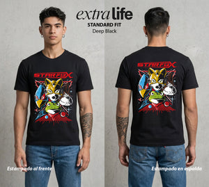 El Escuadron Arwing | El Escuadrón del Bien #04189 - Playera Standard Fit | Deep Black - Foto en modelo