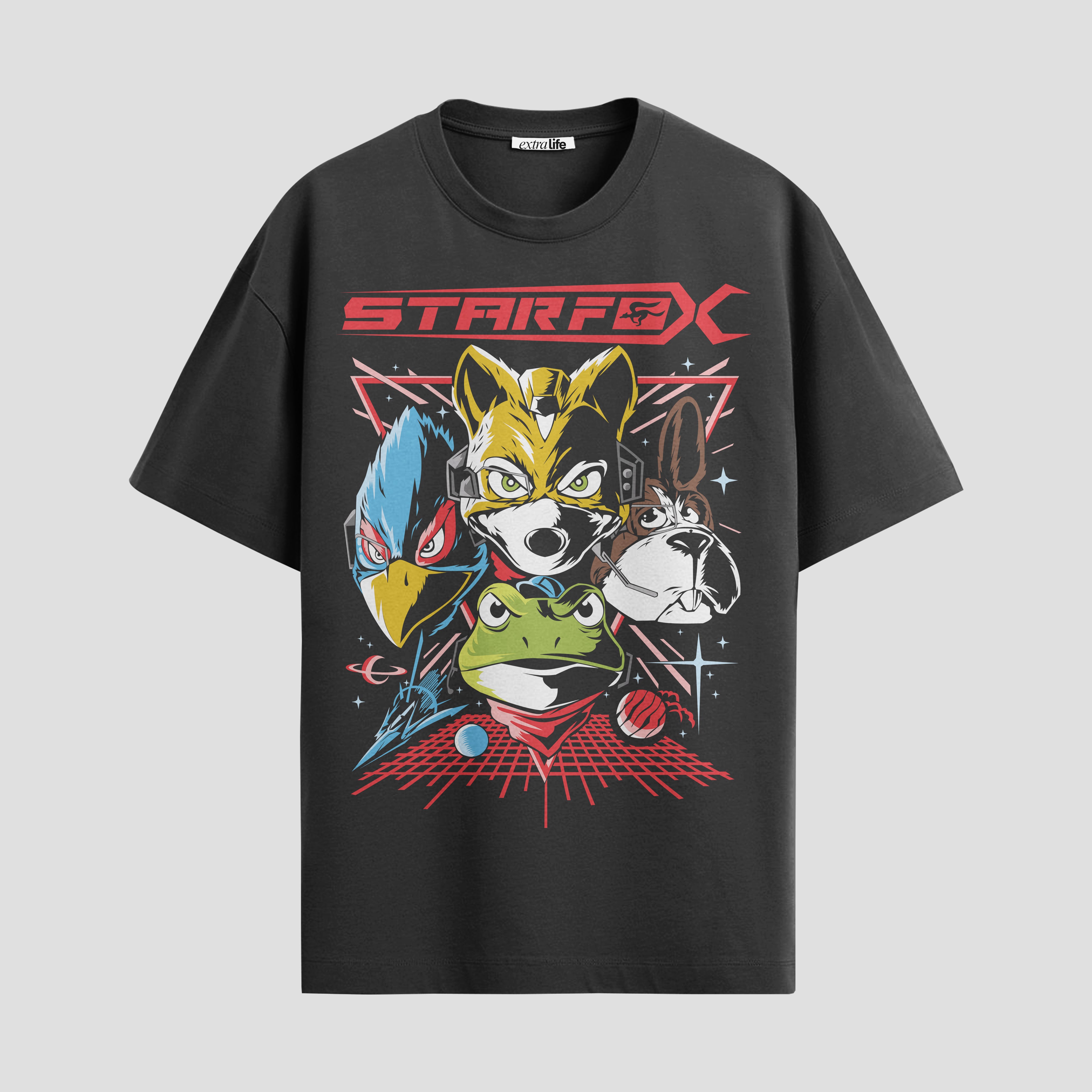 Playera urbana de anime y gaming ExtraLife MX, corte Standard Fit unisex ligero y transpirable en color Deep Black y Pure White, ropa de uso diario para gym y casual.