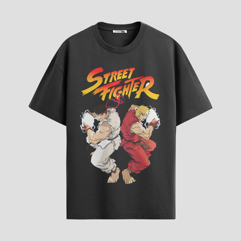 Playera urbana de anime y gaming ExtraLife MX, corte Standard Fit unisex ligero y transpirable en color Deep Black y Pure White, ropa de uso diario para gym y casual.
