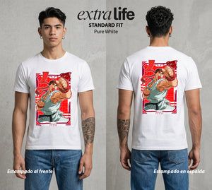 El Torneo Callejero | El Viajero del Shotokan #04193 - Playera Standard Fit | Pure White - Foto en modelo