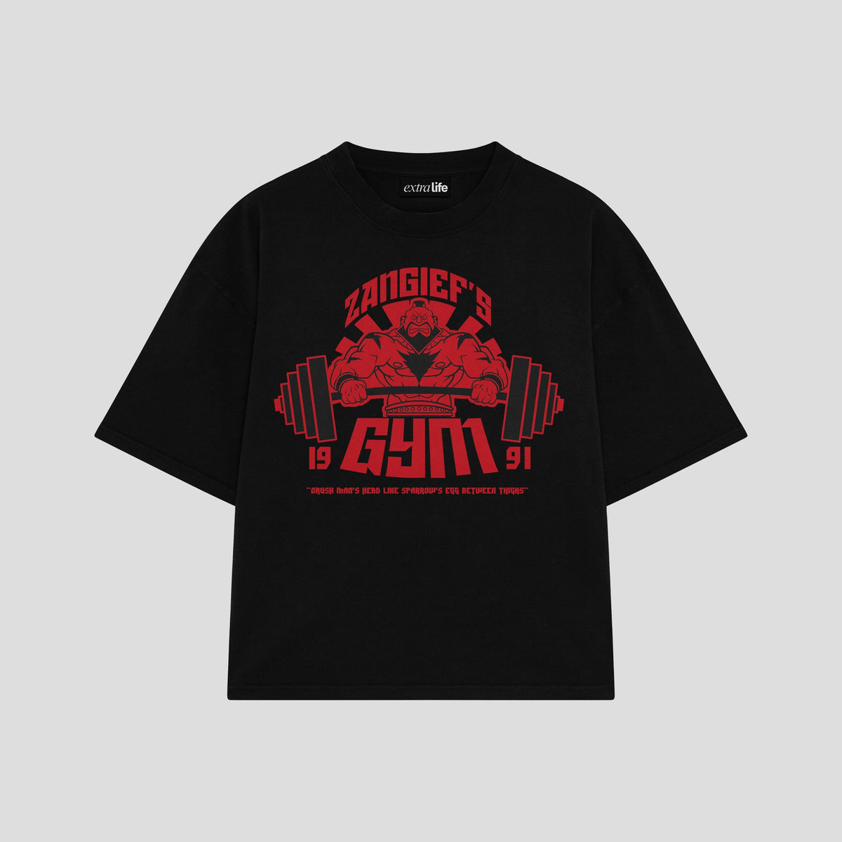 Playera streetwear premium de anime y gaming ExtraLife MX, corte oversized drop shoulder ligero y fresco en color Deep Black y Off-White, moda urbana mexicana de culto.