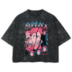 Playera streetwear premium de anime y gaming ExtraLife MX, corte boxy deluxe mineral wash heavyweight en color Acid Wash, moda urbana mexicana de culto.