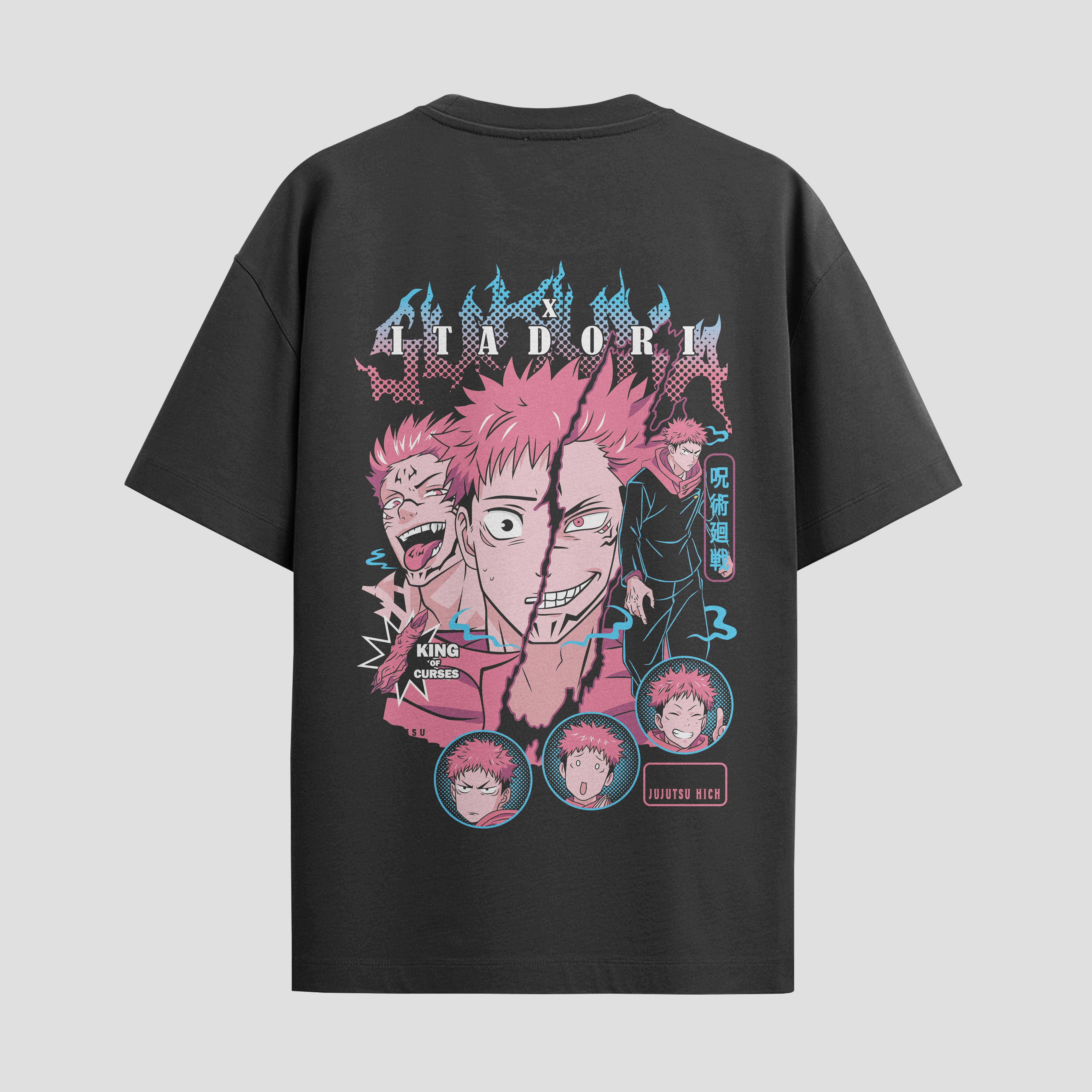 Playera urbana de anime y gaming ExtraLife MX, corte Standard Fit unisex ligero y transpirable en color Deep Black y Pure White, ropa de uso diario para gym y casual.