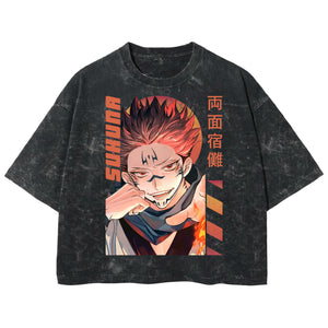 Playera streetwear premium de anime y gaming ExtraLife MX, corte boxy deluxe mineral wash heavyweight en color Acid Wash, moda urbana mexicana de culto.