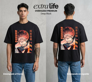 El Arte de las Maldiciones | El Poder mas Antiguo #04205 - Playera Oversized Premium | Deep Black - Foto en modelo